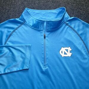 Colosseum Quarter Zip Pullover Mens XL‎ Blue Excellent UNC Tar Heels Raglan Top